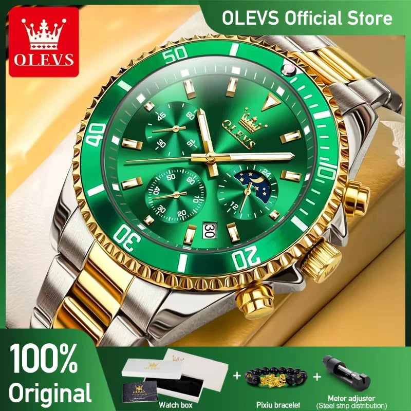 OLEVS 2870 | Reloj de Cuarzo para Hombre con Fase Lunar