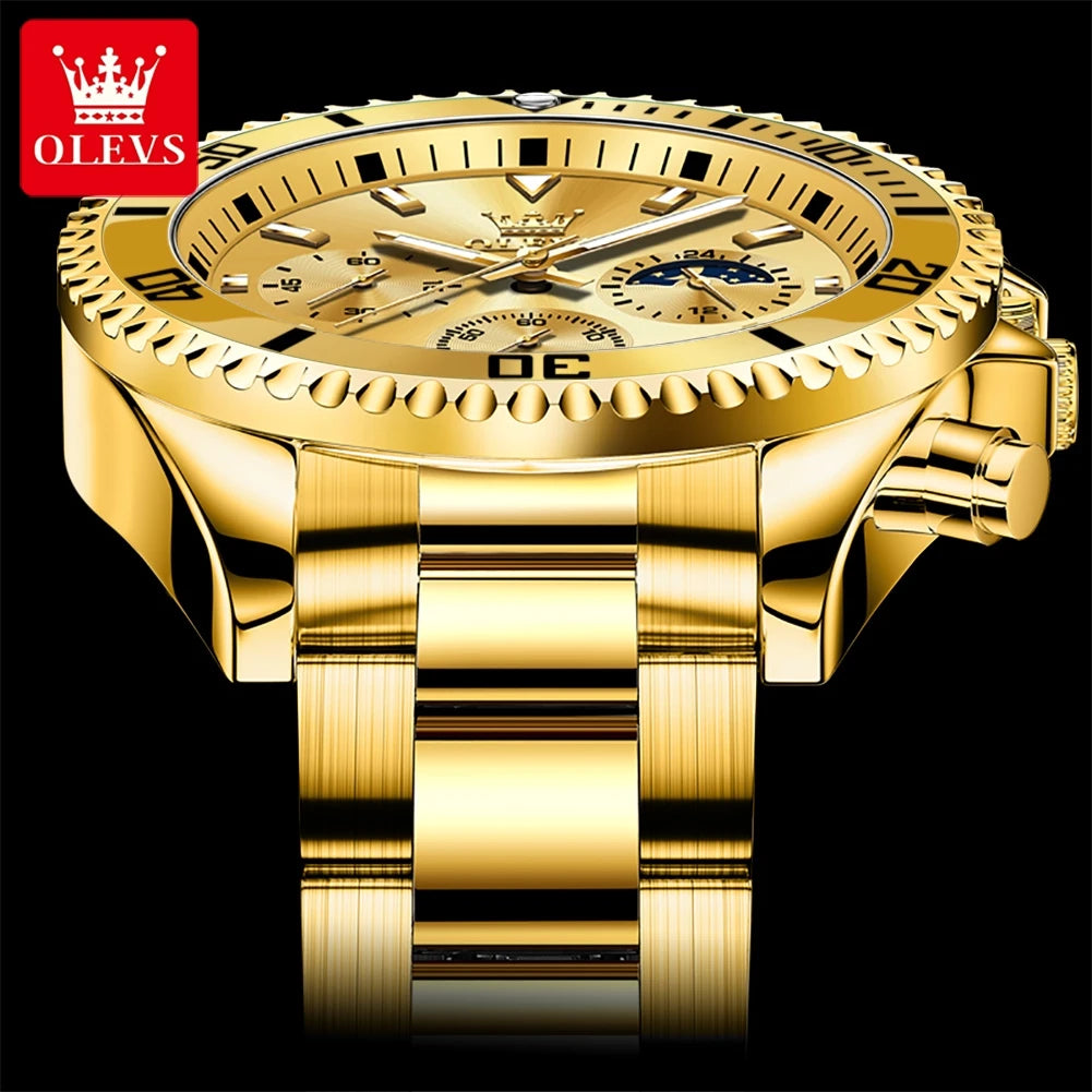 OLEVS 2870 | Reloj de Cuarzo para Hombre con Fase Lunar